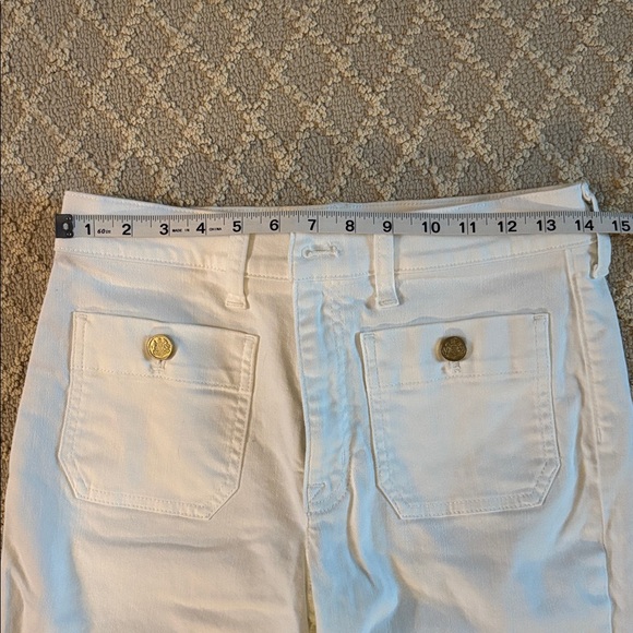 J. Crew Factory Full Length Slim Wide-Leg White Jeans - Picture 4 of 8